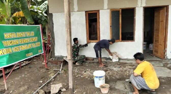 Program Rumah Sehat Oleh Kodim 1426 Takalar Bersama Pemda, Pengerjaan Sudah Capai 96 Persen